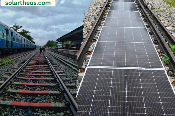 solar panel on railway track